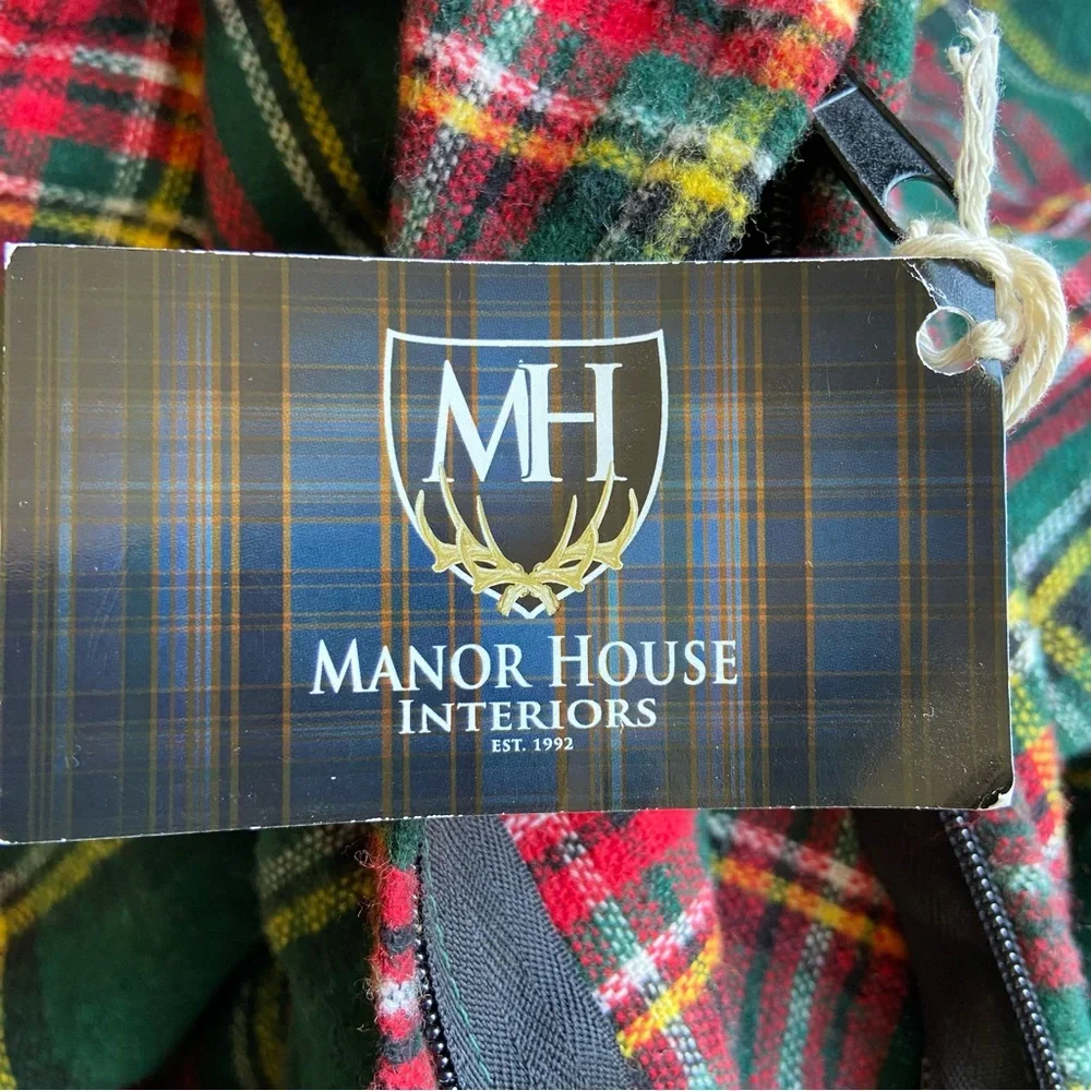 Manor House Flannel 2 Pillow Cases Set Tartan Plaid Decorative Pillow Sz 22X22”